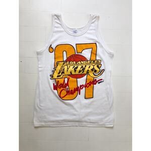 1987 1988 Los Angeles Lakers World Champions Again Tank Top Shirt L